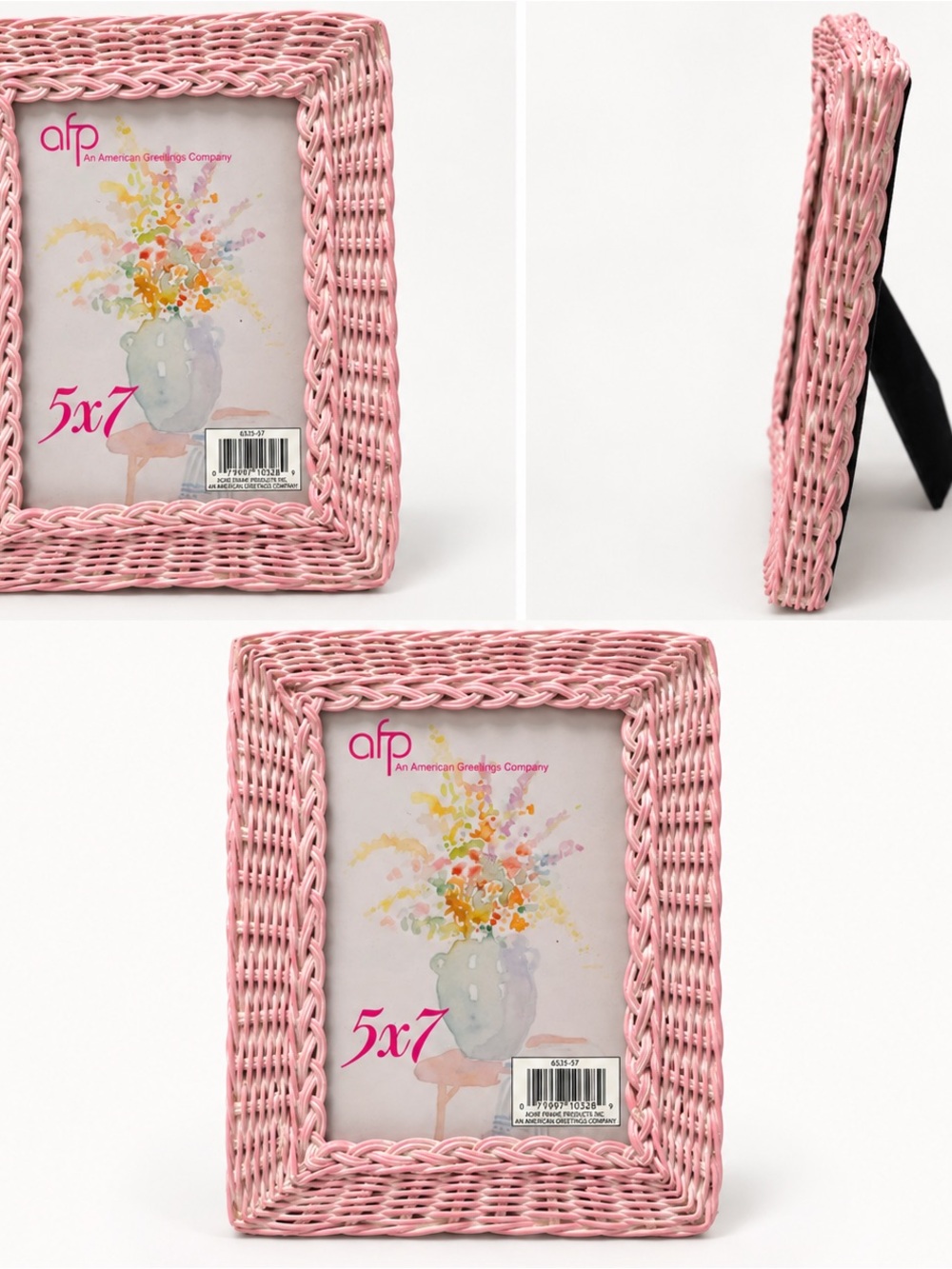 Pink Wicker Photo Frame - 5x7 NEW
